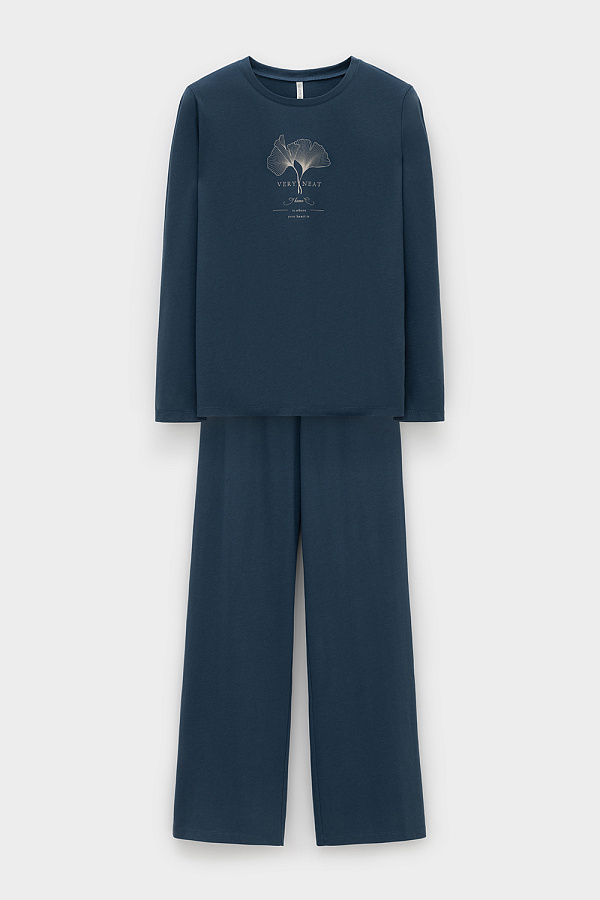 картинка Комплект лонгслив и брюки из хлопка с модалом от магазина Одежда+