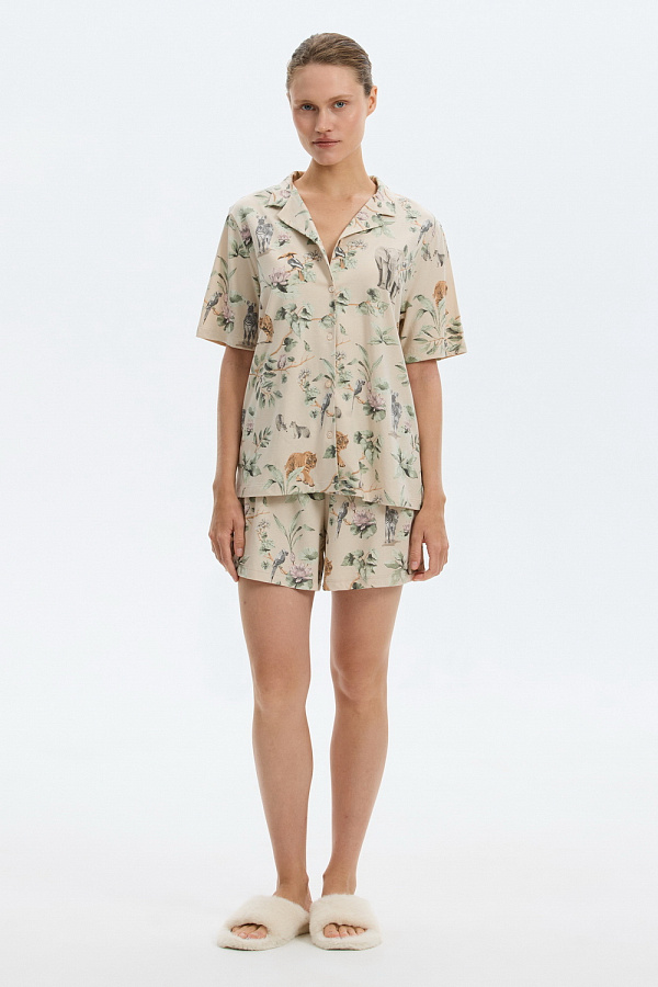 картинка Комплект рубашка и шорты из хлопка с модалом от магазина Одежда+