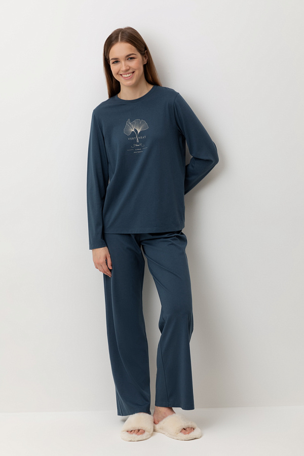 картинка Комплект лонгслив и брюки из хлопка с модалом от магазина Одежда+