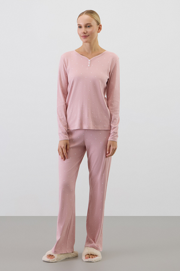 картинка Комплект лонгслив и брюки из гребенного хлопка от магазина Одежда+