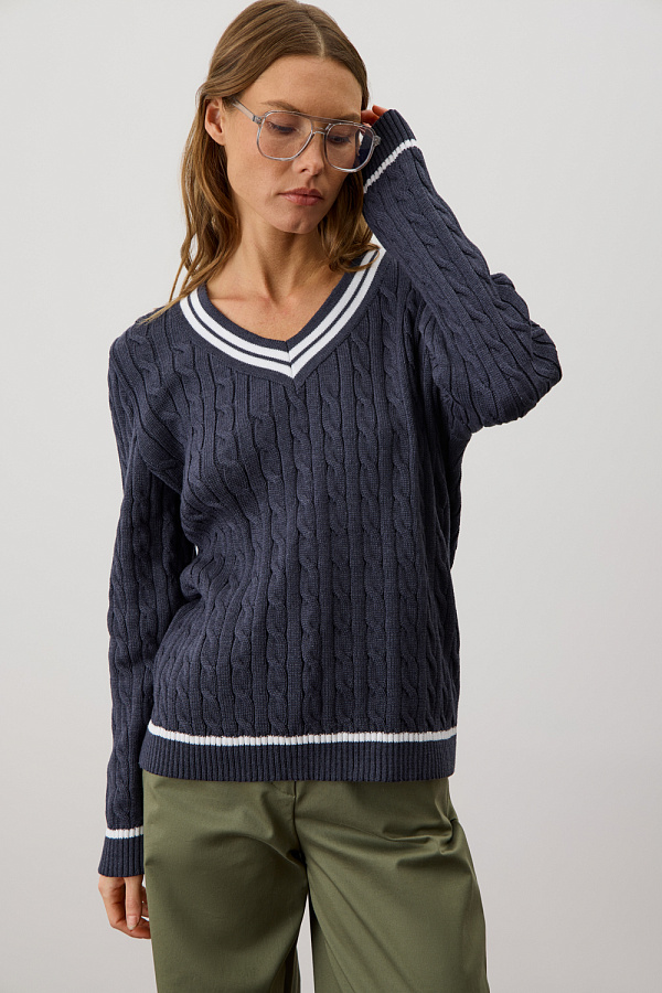 картинка джемпер тем.синий меланж от магазина Одежда+