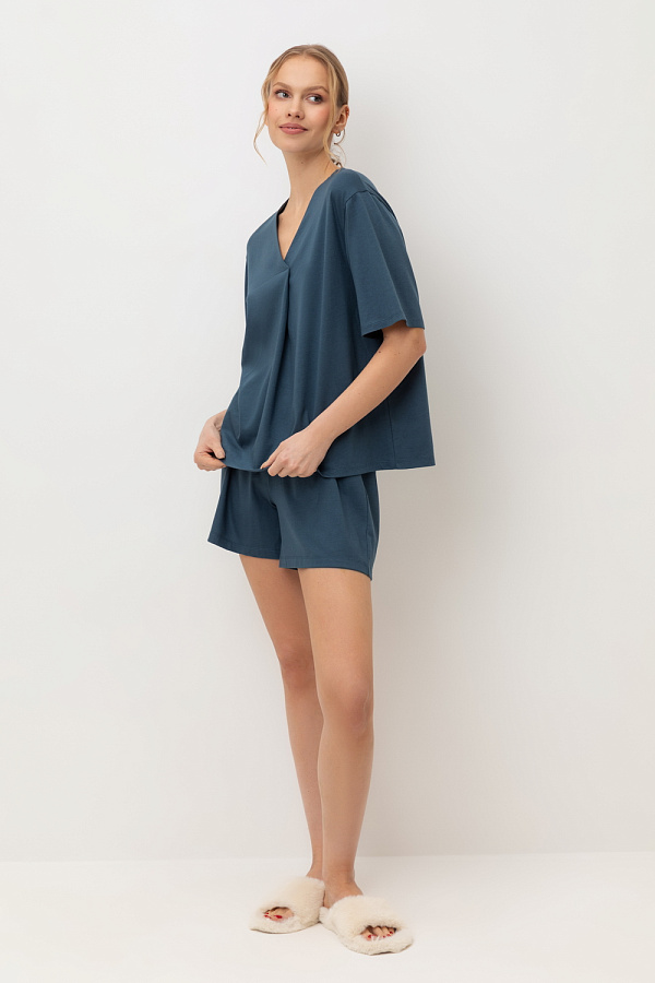 картинка Комплект футболка и шорты из хлопка с модалом от магазина Одежда+