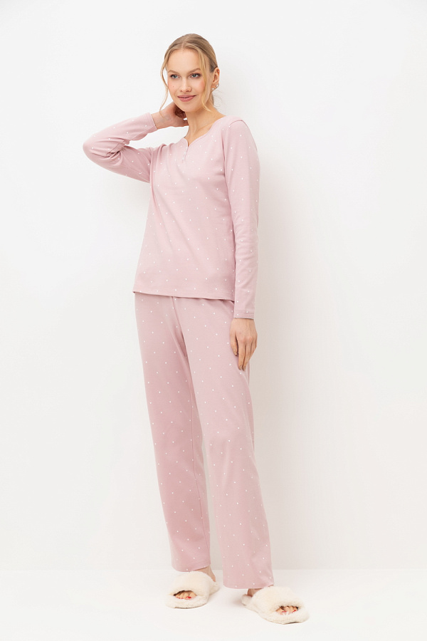 картинка Комплект лонгслив и брюки из гребенного хлопка от магазина Одежда+