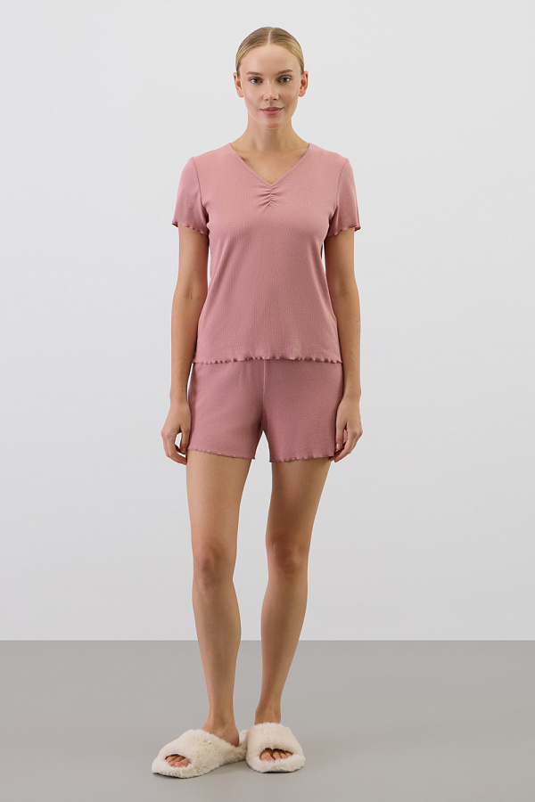 картинка Комплект из нежного хлопкового трикотажа в рубчик от магазина Одежда+