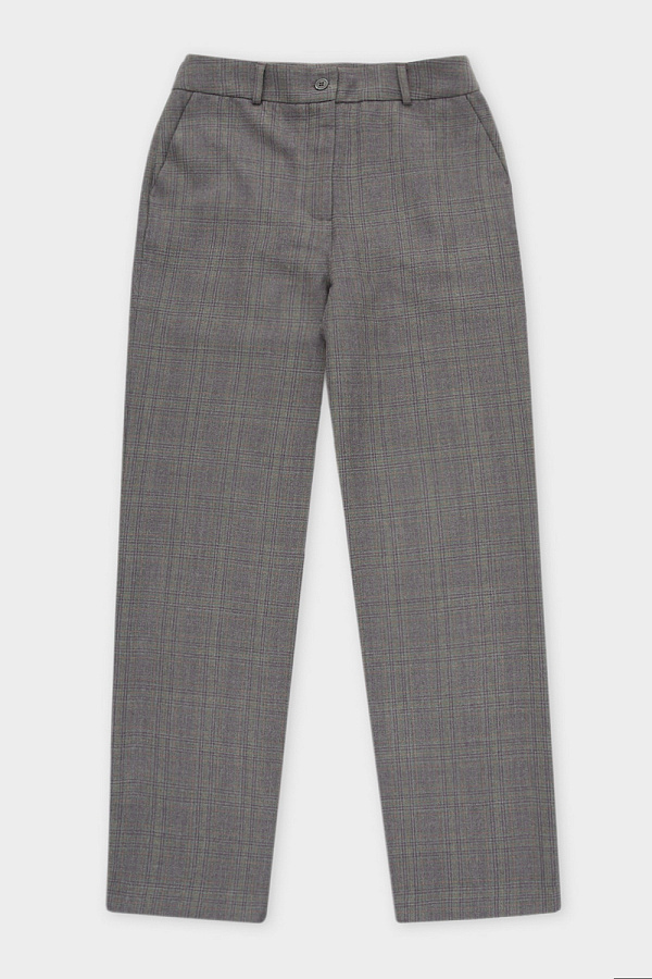 картинка брюки зелено-терракотовый, клетка от магазина Одежда+