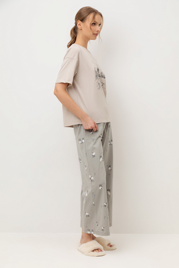 картинка Комплект футболка и брюки из гребенного хлопка от магазина Одежда+