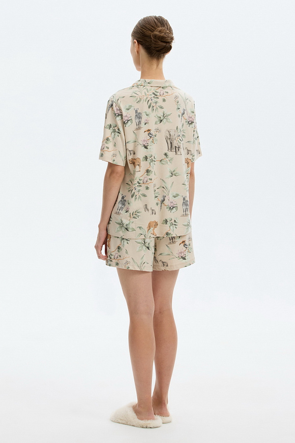 картинка Комплект рубашка и шорты из хлопка с модалом от магазина Одежда+