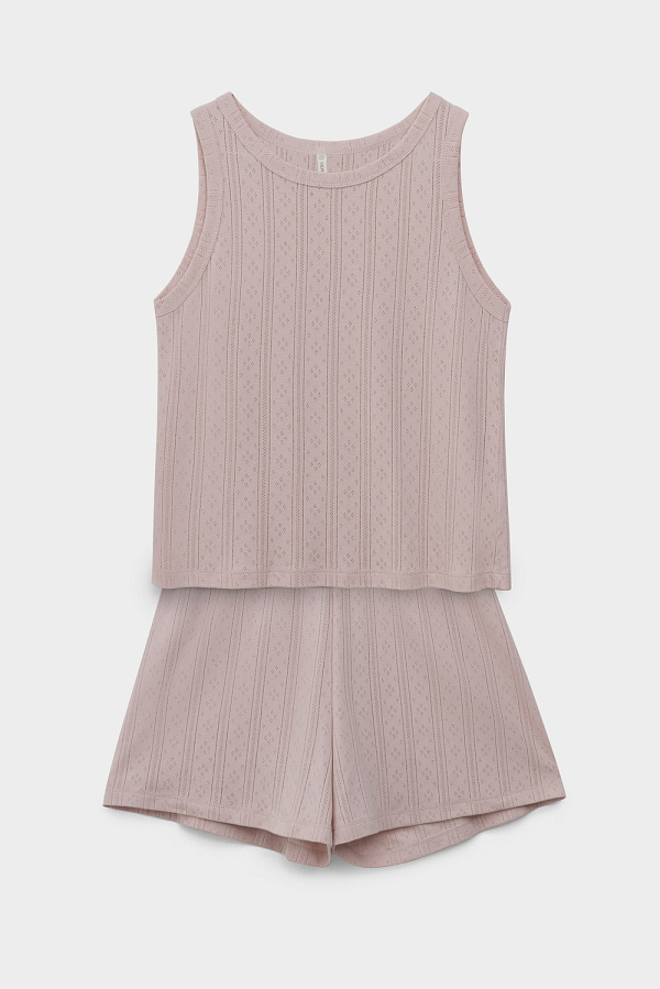 картинка Комплект топ и шорты из ажурного хлопка от магазина Одежда+