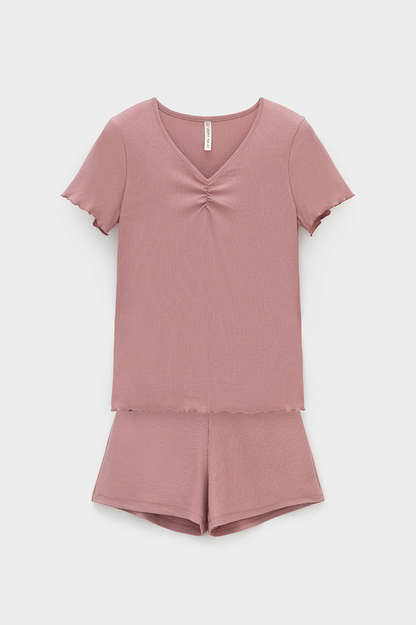 картинка Комплект из нежного хлопкового трикотажа в рубчик от магазина Одежда+