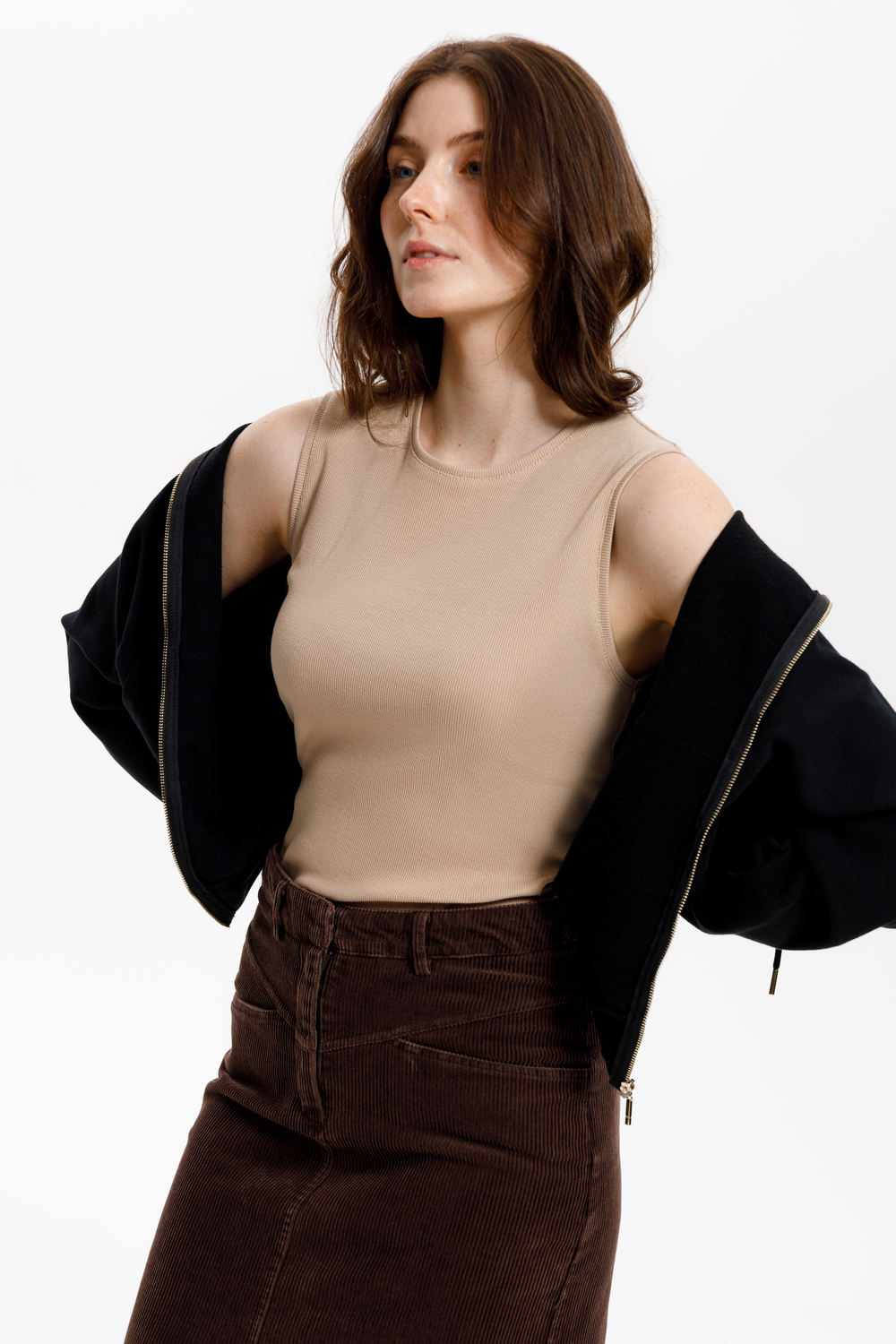 картинка Топ из эластичного трикотажа в рубчик от магазина Одежда+