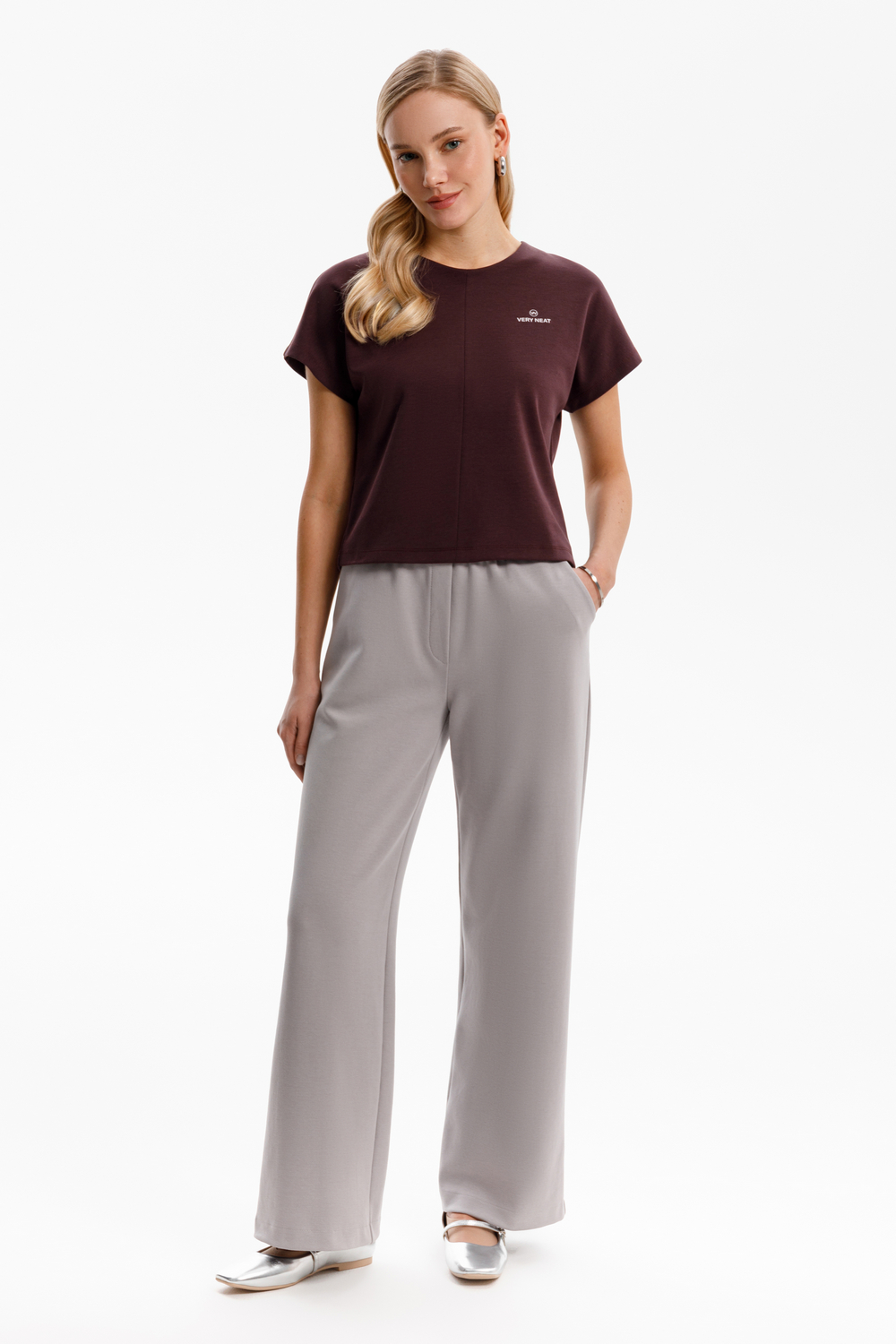 картинка Прямые брюки из премиального трикотажа от магазина Одежда+