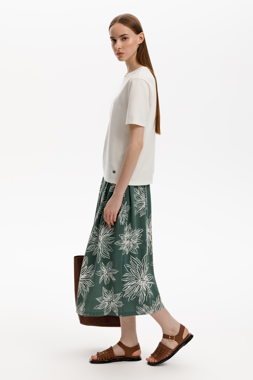 картинка Струящаяся юбка из пике от магазина Одежда+