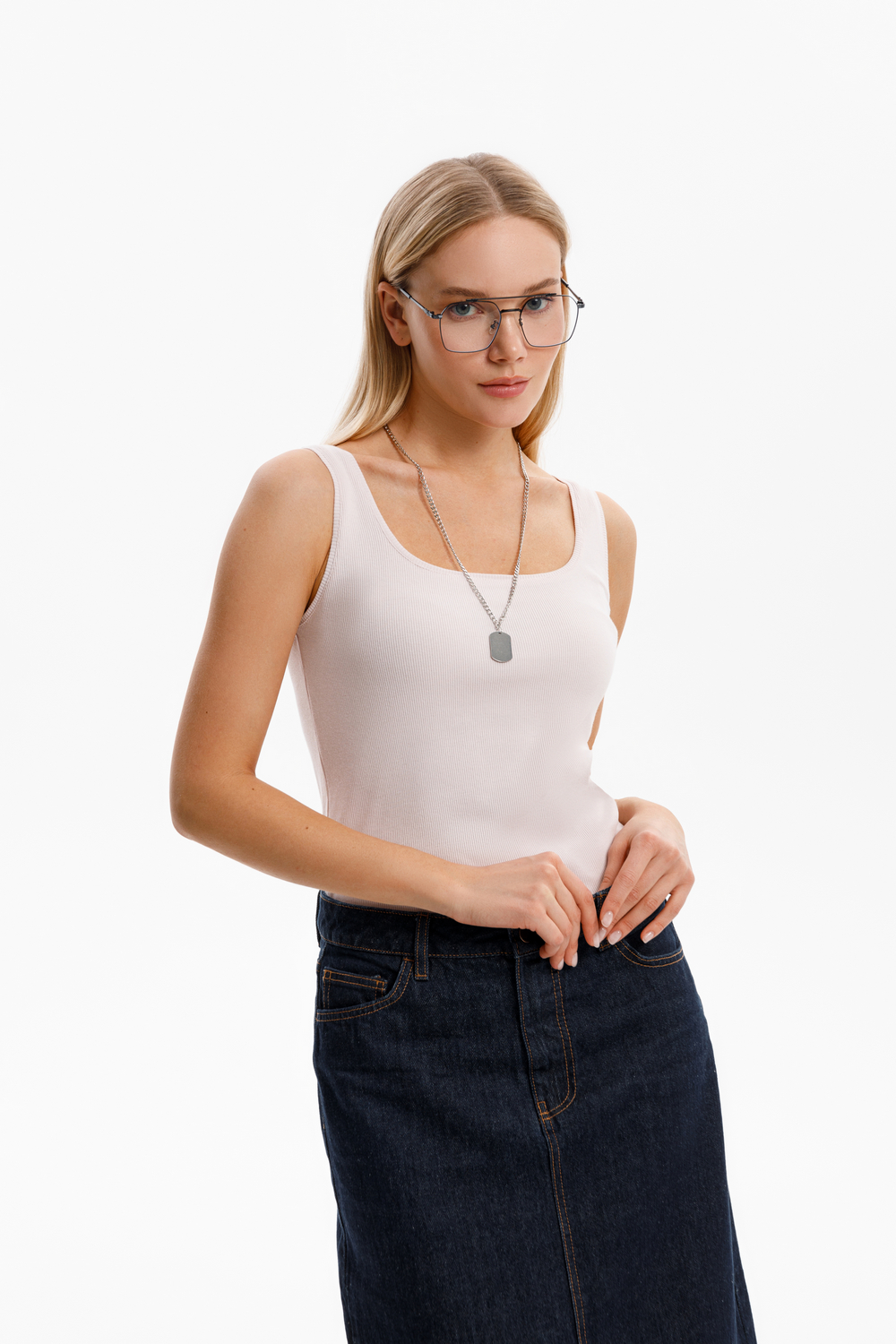 картинка Топ из эластичного трикотажа в рубчик от магазина Одежда+