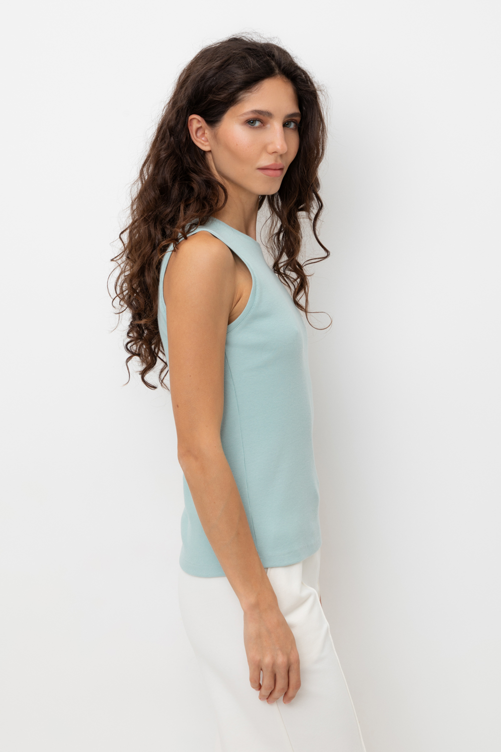 картинка Топ из эластичного трикотажа в рубчик от магазина Одежда+