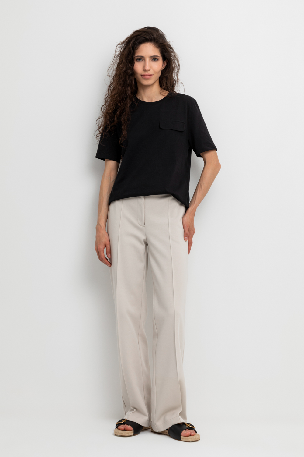 картинка Брюки женские из гладкого плотного трикотажа от магазина Одежда+