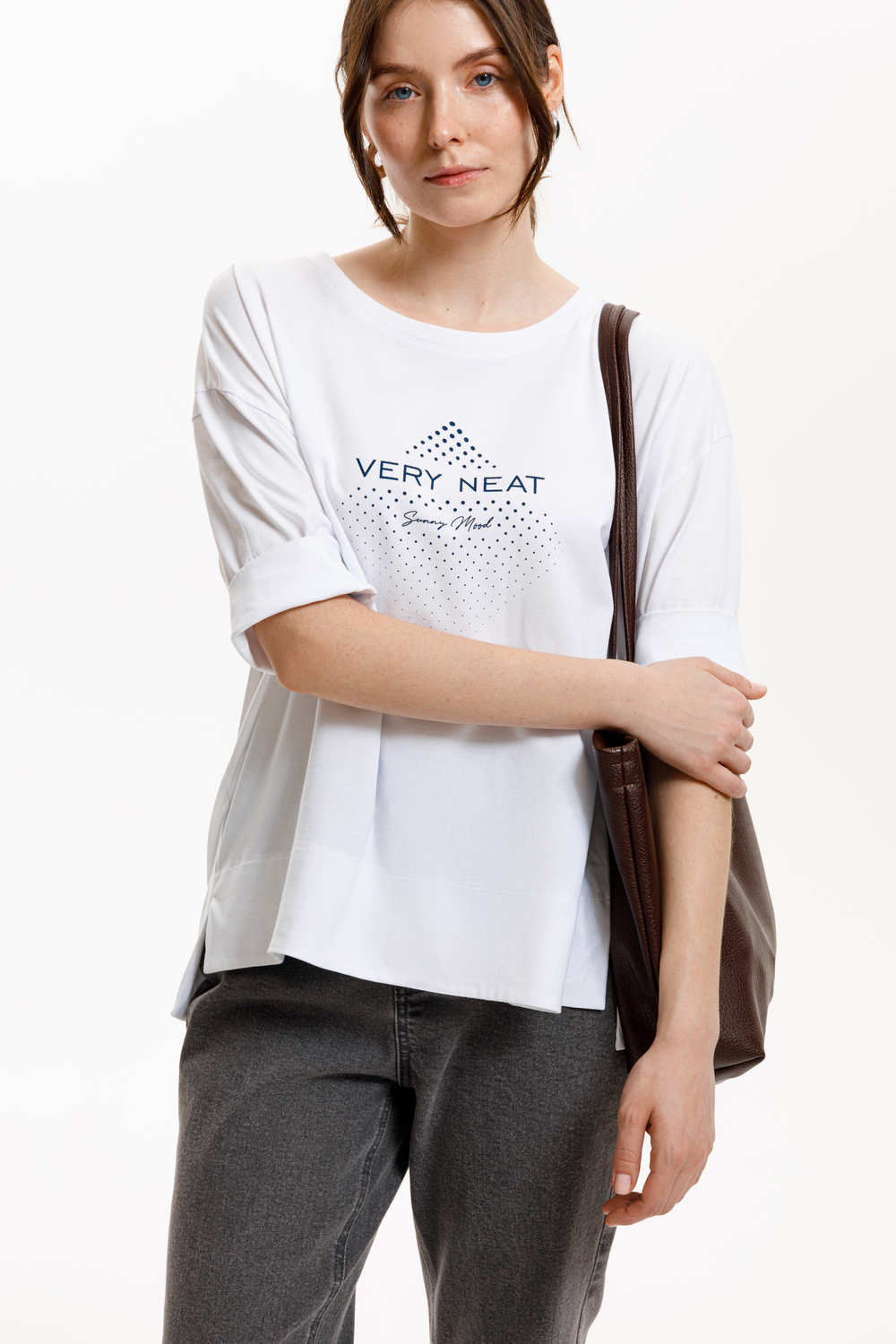 картинка Футболка со спущенным рукавом, из гребенного хлопка от магазина Одежда+