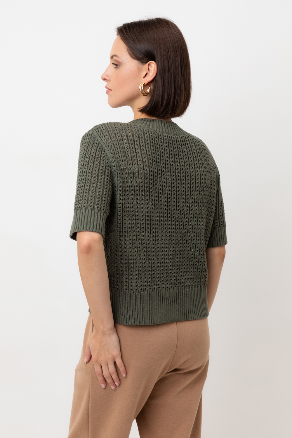 картинка Джемпер с коротким рукавом из итальянского хлопка от магазина Одежда+