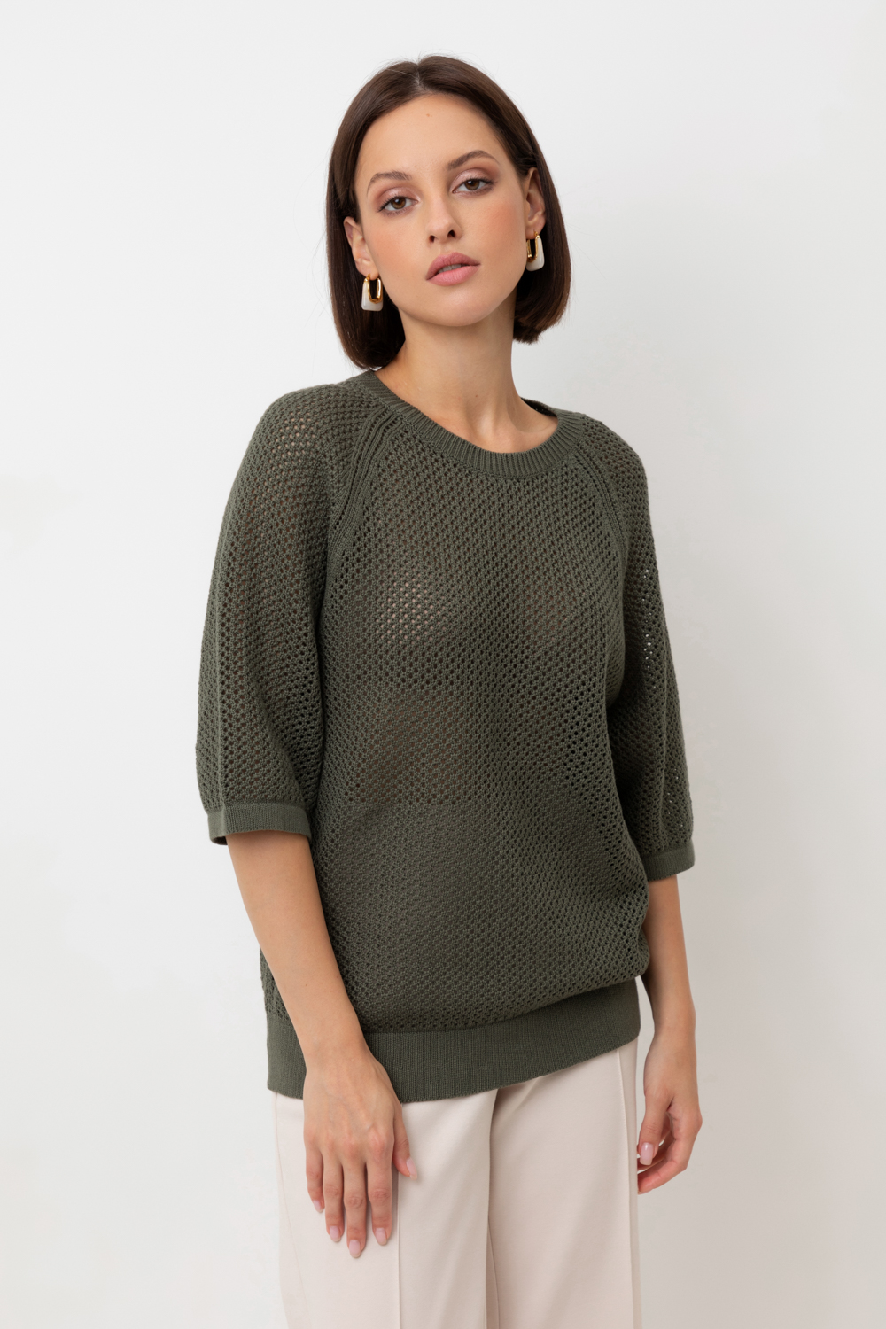 картинка Джемпер свободного кроя из итальянского хлопка от магазина Одежда+