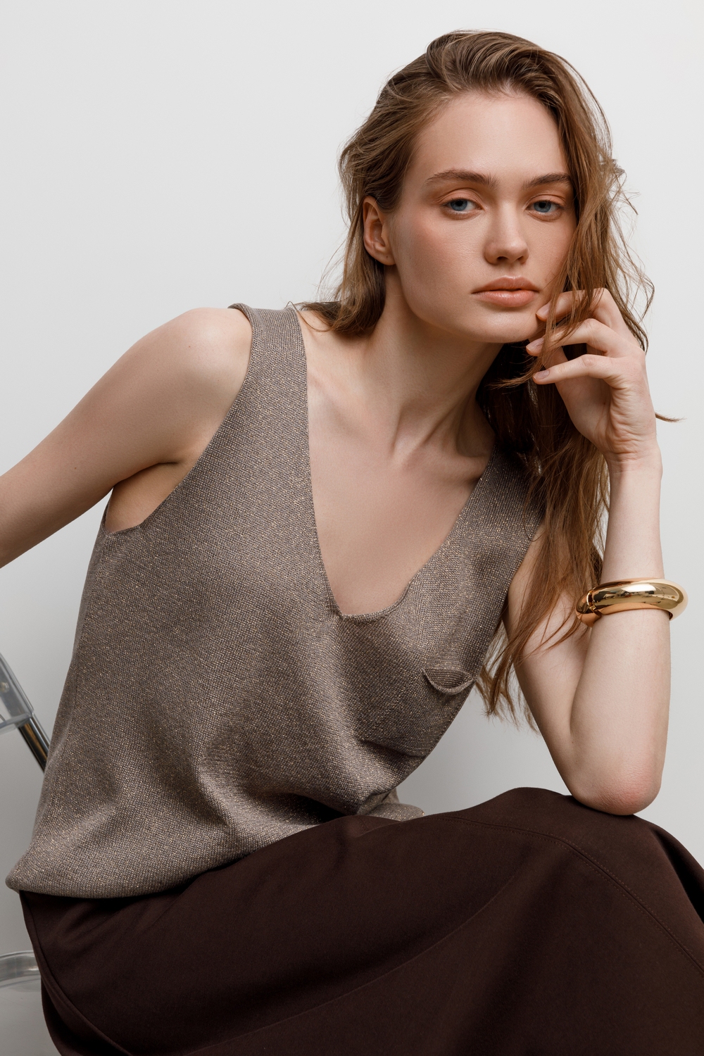 картинка Топ из вискозы с метанитом от магазина Одежда+