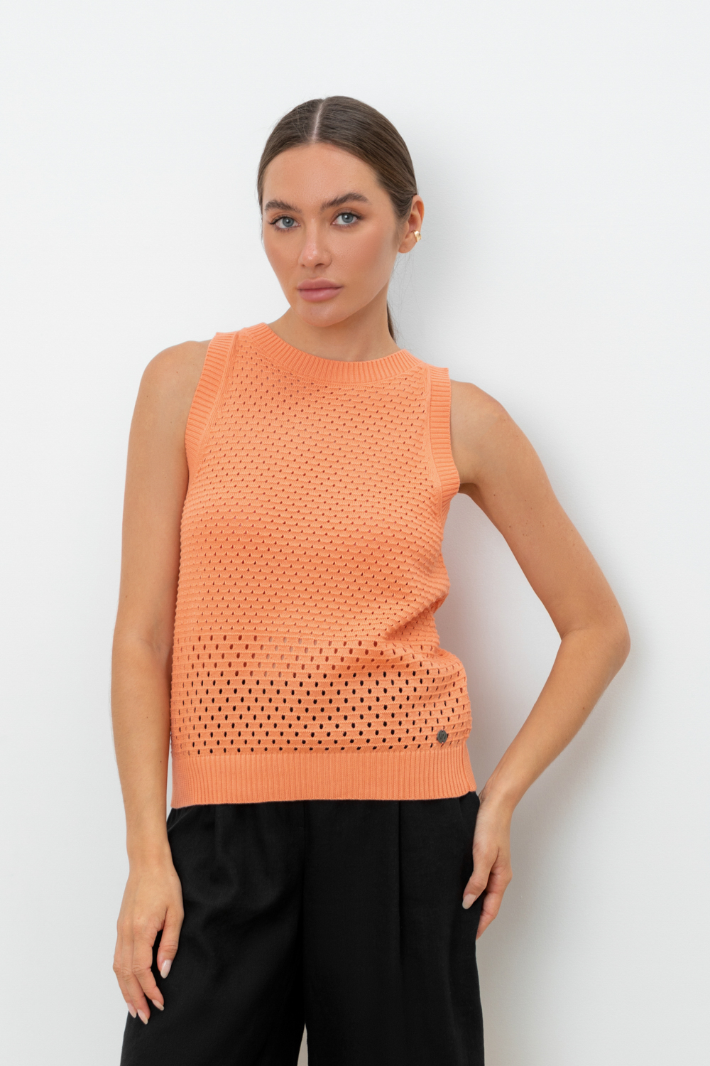 картинка Вязаная ажурная майка от магазина Одежда+