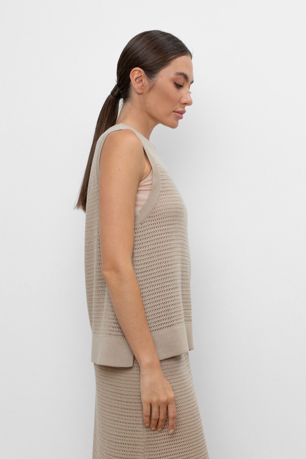 картинка Вязаная ажурная майка от магазина Одежда+