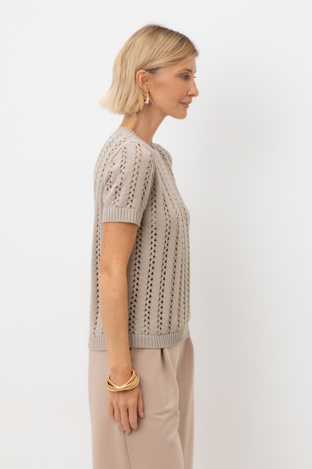 картинка Джемпер с коротким рукавом из итальянской пряжи от магазина Одежда+