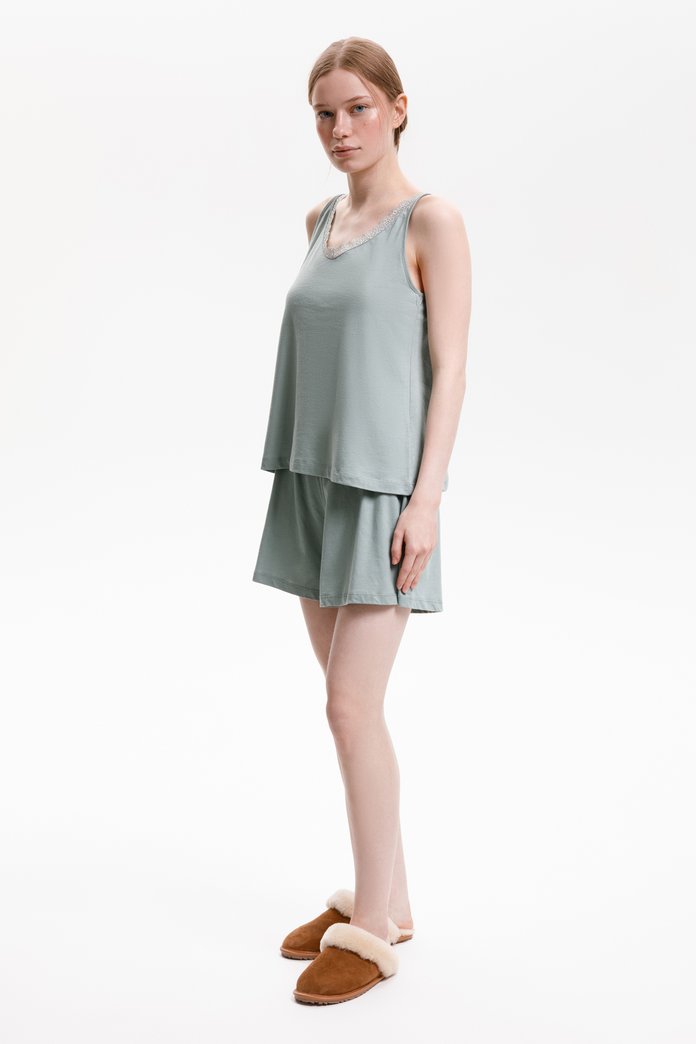 картинка Комплект топ и шорты из хлопка с модалом от магазина Одежда+