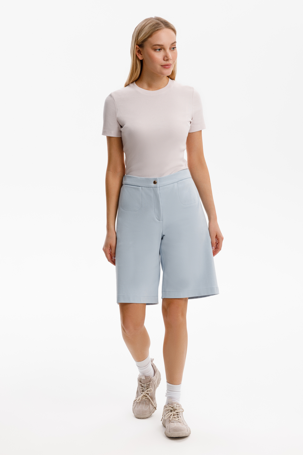 картинка Базовая футболка из эластичного трикотажа в рубчик от магазина Одежда+