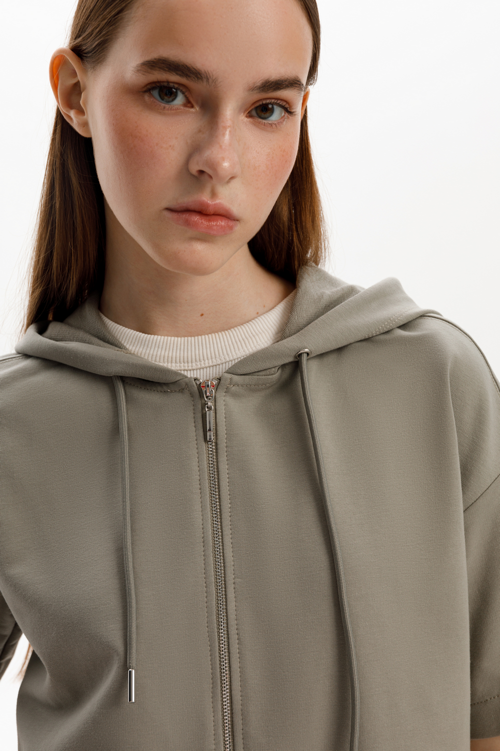 картинка Толстовка из мягкого футера с коротким рукавом от магазина Одежда+