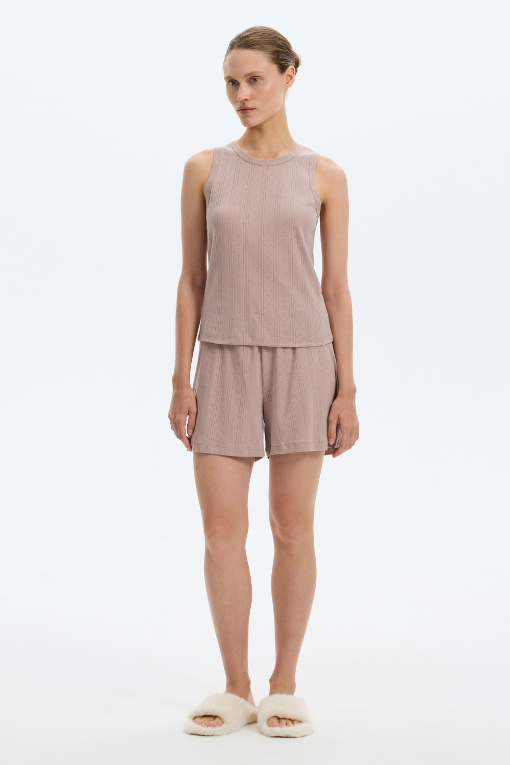 картинка Комплект топ и шорты из ажурного хлопка от магазина Одежда+