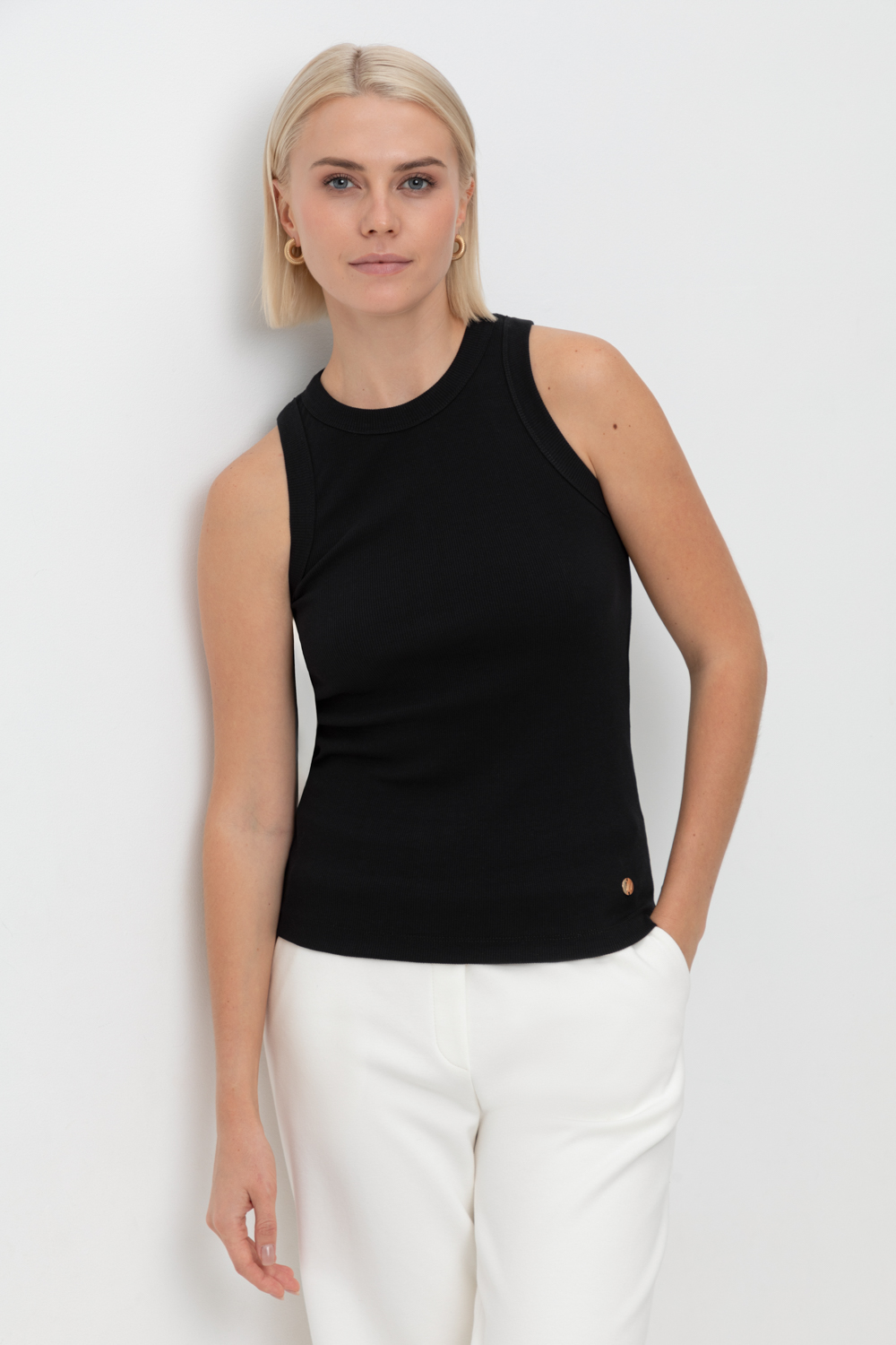 картинка Топ из эластичного трикотажа в рубчик от магазина Одежда+