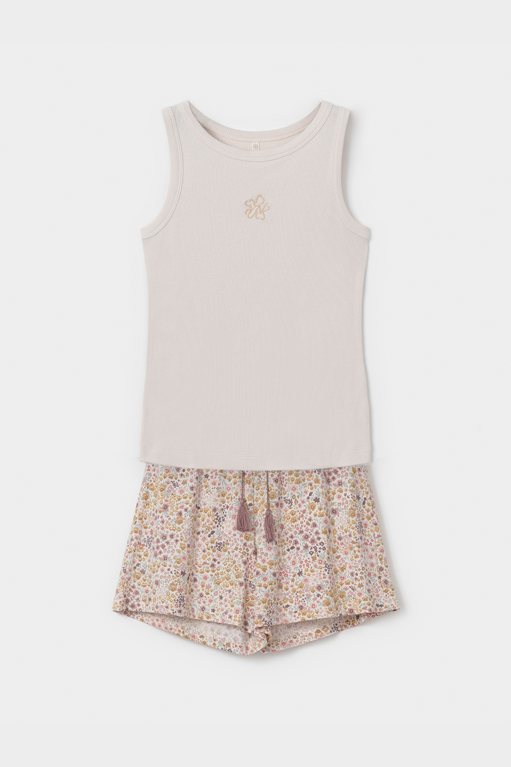 картинка Комплект топ и шорты из хлопка в рубчик от магазина Одежда+