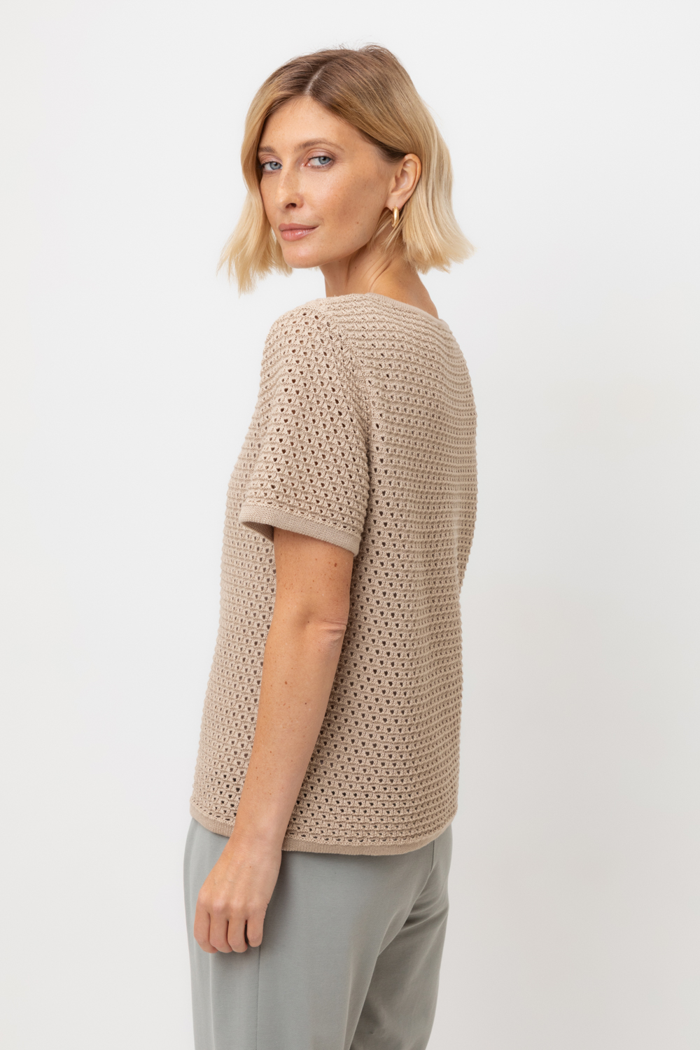 картинка Джемпер с коротким рукавом из итальянского хлопка от магазина Одежда+