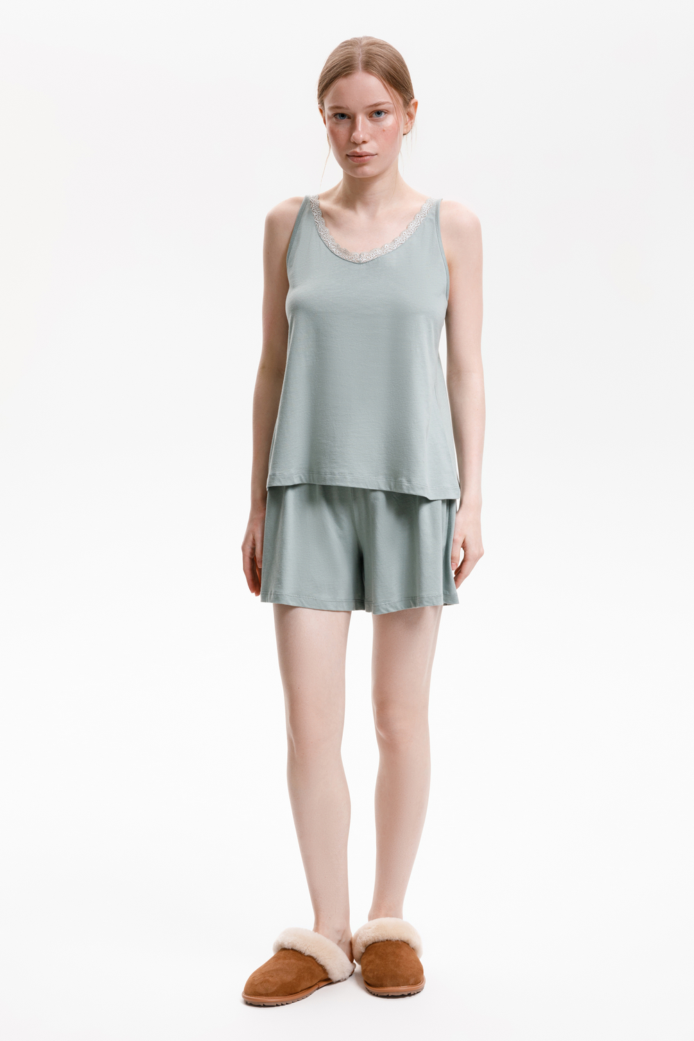 картинка Комплект топ и шорты из хлопка с модалом от магазина Одежда+