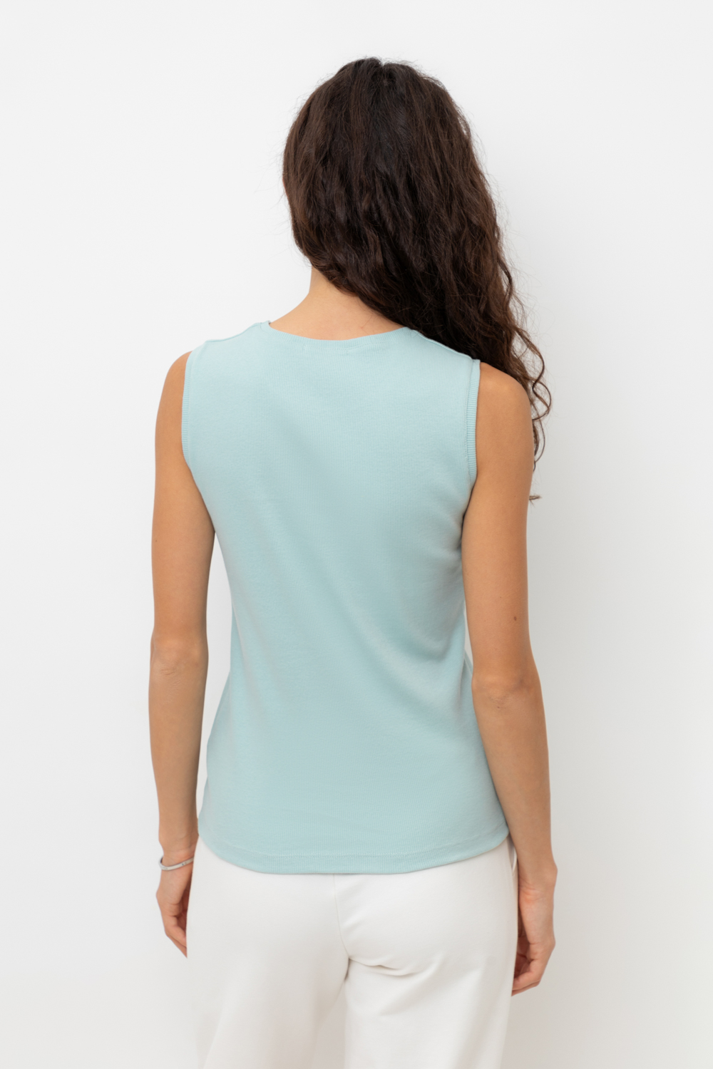 картинка Топ из эластичного трикотажа в рубчик от магазина Одежда+