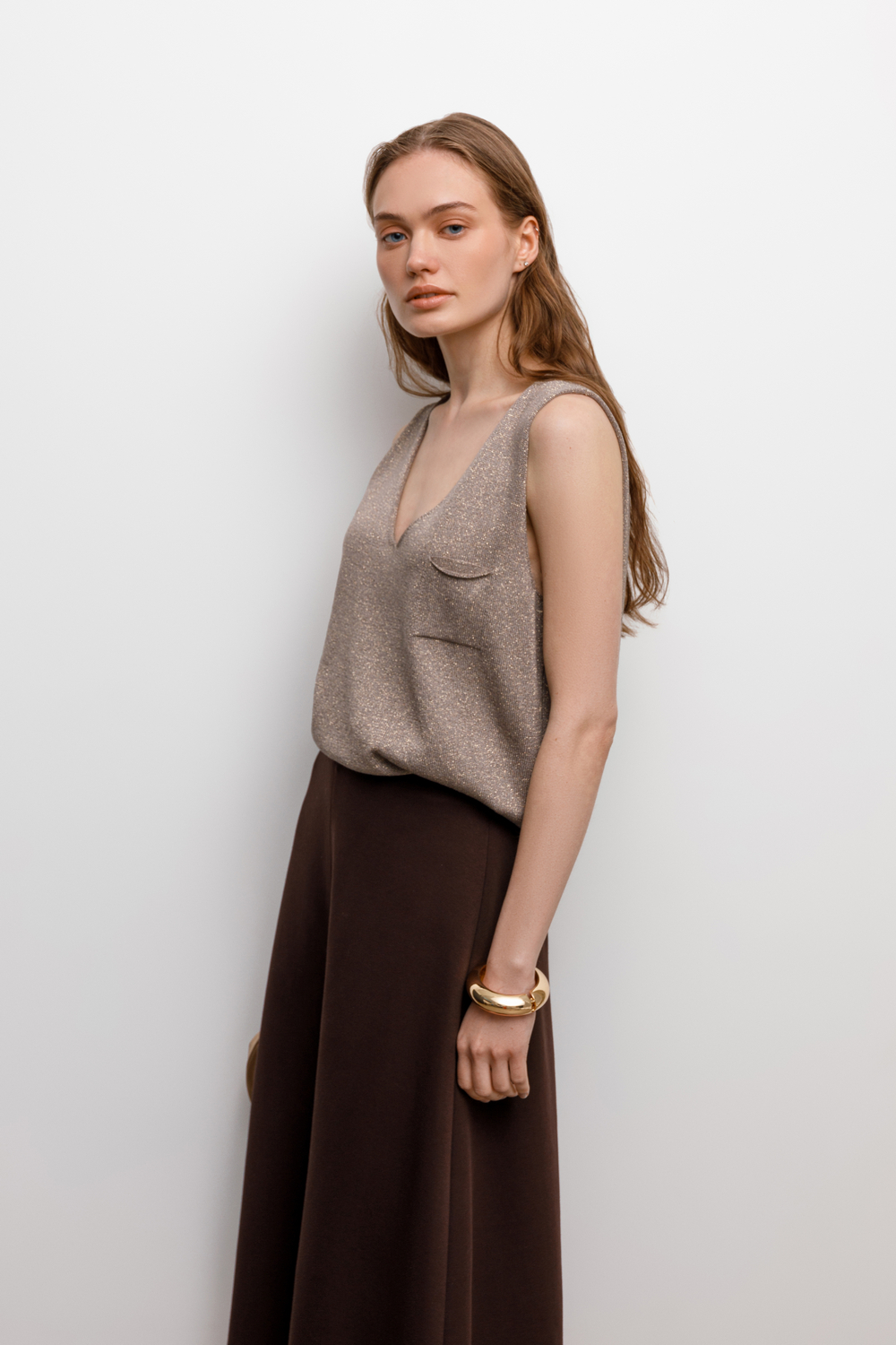 картинка Топ из вискозы с метанитом от магазина Одежда+