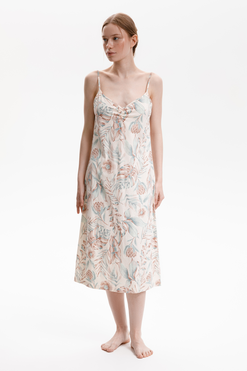 картинка Сорочка со сборкой из 100% хлопка от магазина Одежда+