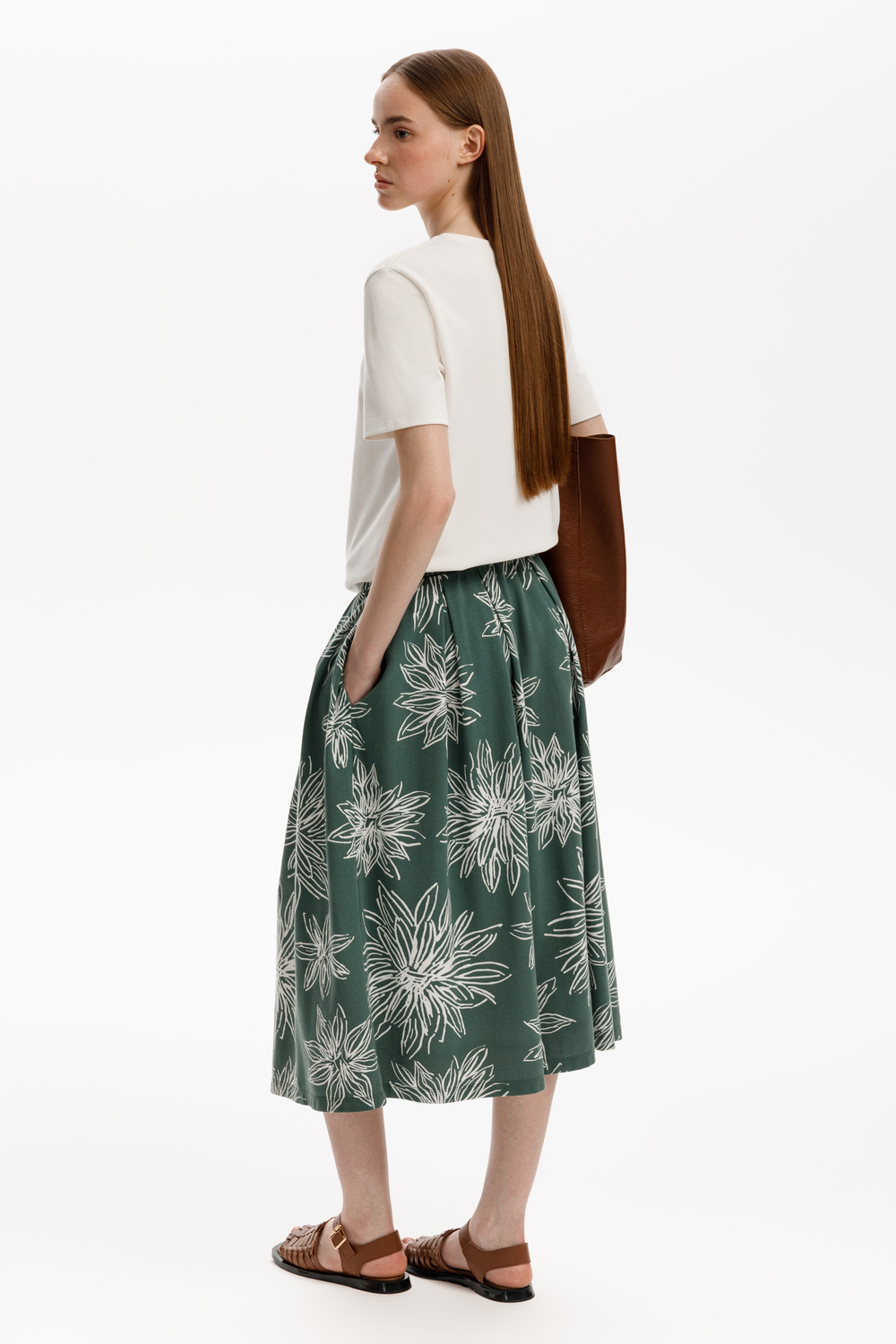 картинка Струящаяся юбка из пике от магазина Одежда+