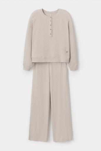 картинка Комлпект джемпер и брюки из объемного трикотажа от магазина Одежда+