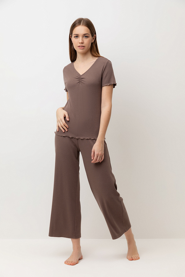 картинка Комплект из нежного хлопкового трикотажа в рубчик от магазина Одежда+