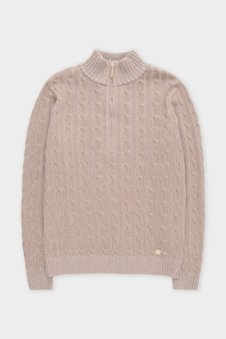 картинка Вязаный джемпер с воротником на молнии от магазина Одежда+