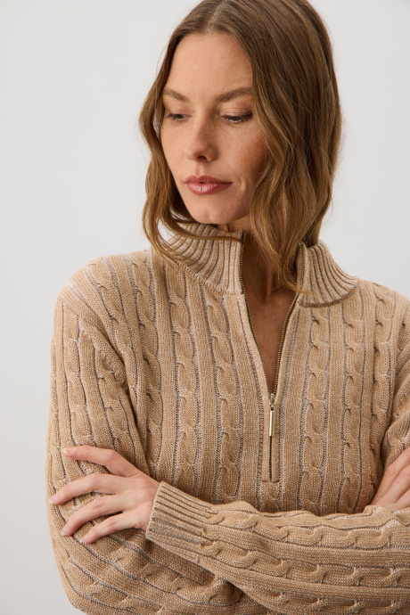 картинка Вязаный джемпер с воротником на молнии от магазина Одежда+