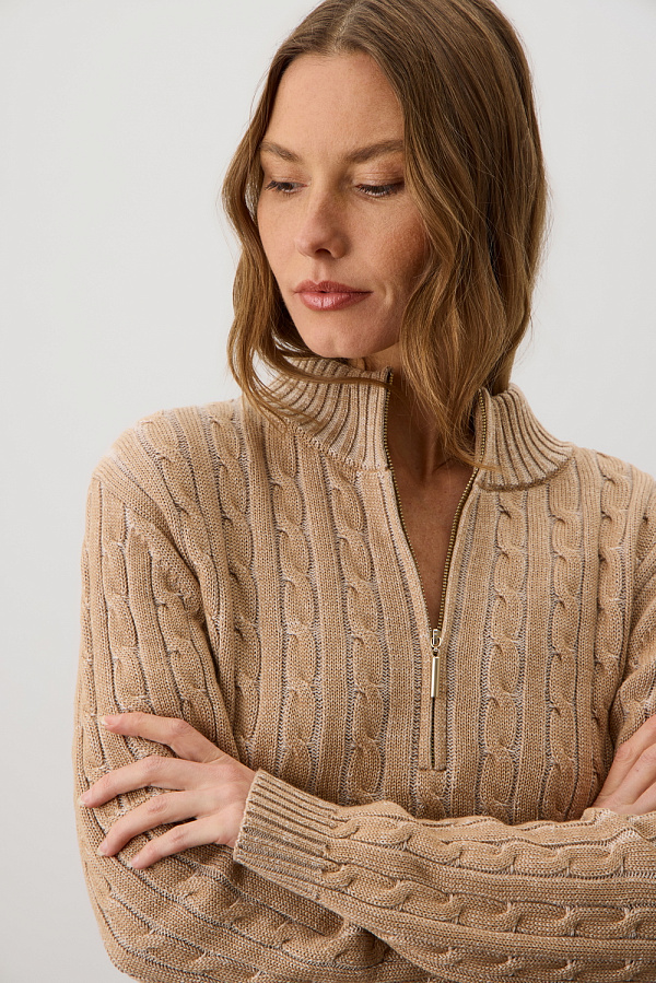 картинка Вязаный джемпер с воротником на молнии от магазина Одежда+