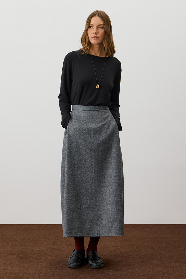 картинка юбка тем.серый меланж от магазина Одежда+