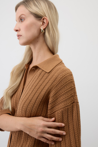 картинка Рубашка из хлопковой пряжи с коротким рукавом от магазина Одежда+