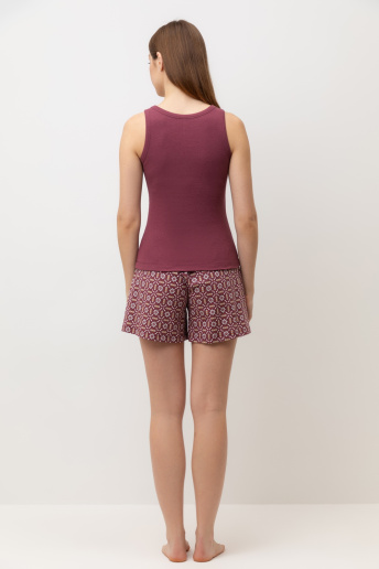 картинка Комплект топ и шорты из хлопка в рубчик от магазина Одежда+