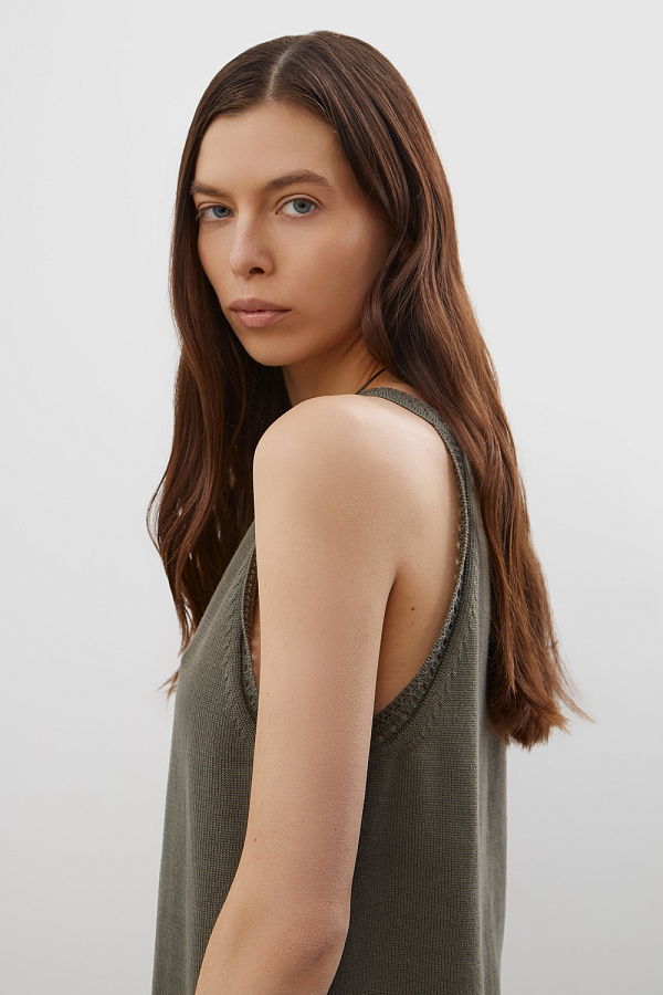 картинка Вязаный топ из хлопковой пряжи от магазина Одежда+