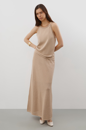 картинка Вязаный топ из хлопковой пряжи от магазина Одежда+