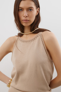 картинка Вязаный топ из хлопковой пряжи от магазина Одежда+