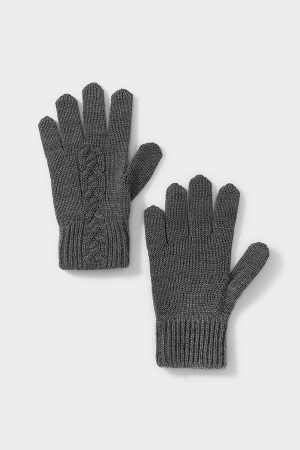 картинка Перчатки вязаные из полушерсти от магазина Одежда+